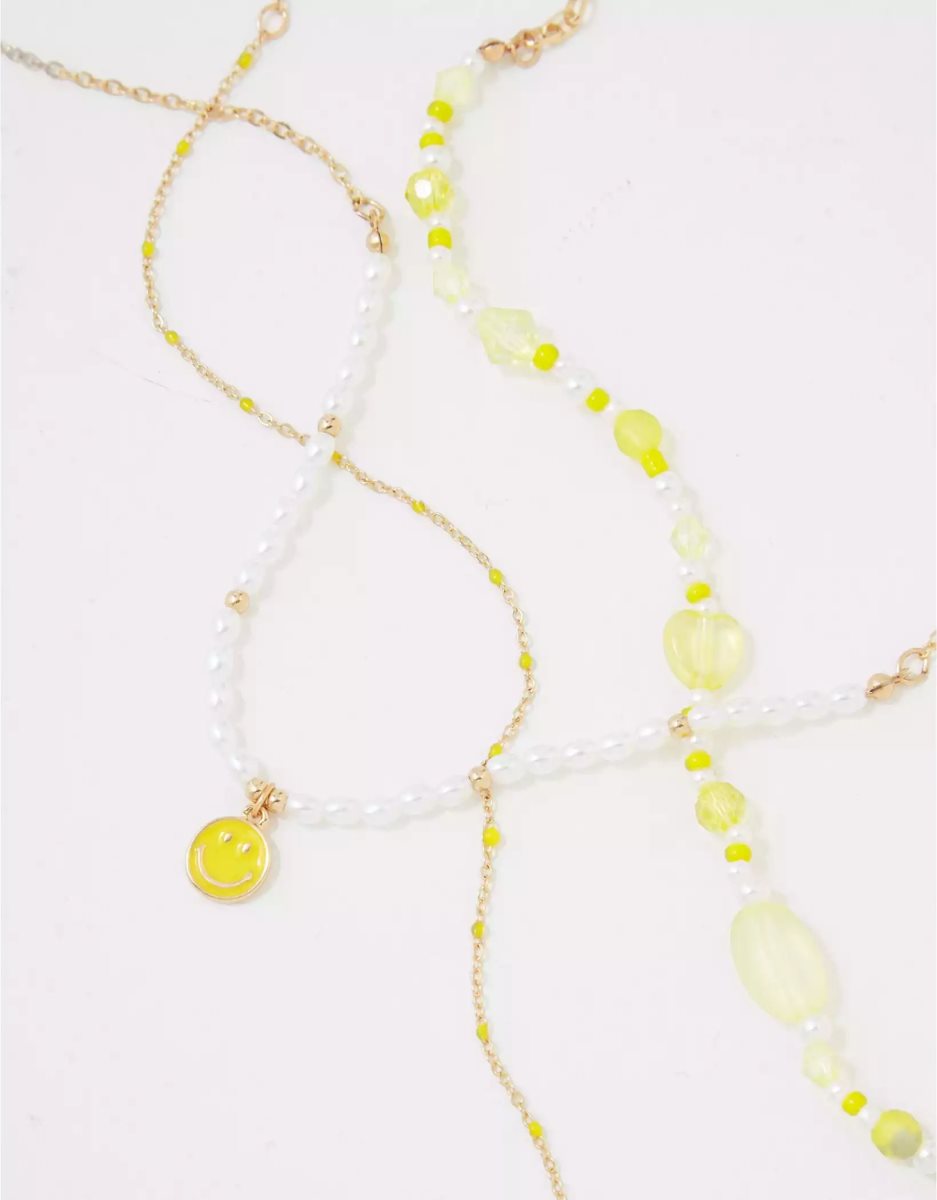 Bijoux American Eagle AEO Smiley Necklace 3-Pack Jaune Femme | ZSG-84646116